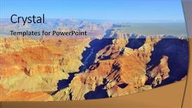  Presentation with grand canyon - Presentation theme enhanced with aerial view of the grand canyon located in arizona usa background and a light blue colored foreground