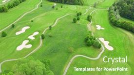  Presentation with golf course - Audience pleasing presentation consisting of aerial-view-of-the-green backdrop and a seafoam green colored foreground