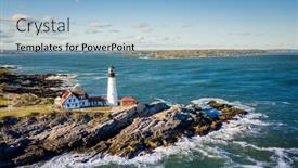  Presentation with maine - Presentation theme featuring aerial-view-of-the-historic background and a light blue colored foreground