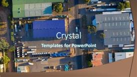  Presentation with industrial zone - Presentation theme having aerial-view-of-the-industrial background and a ocean colored foreground