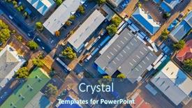  Presentation with industrial zone - PPT theme featuring aerial-view-of-the-industrial background and a ocean colored foreground