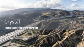  Presentation with interstate freeway - PPT theme featuring aerial-view-of-the-interstate background and a  colored foreground
