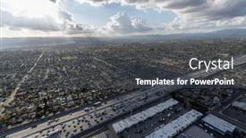  Presentation with interstate freeway - Presentation theme featuring aerial-view-of-the-interstate background and a dark gray colored foreground
