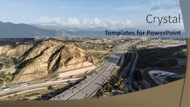  Presentation with interstate freeway - Presentation design consisting of aerial-view-of-the-interstate background and a light blue colored foreground