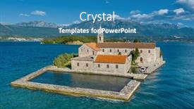  Presentation with notre dame - PPT theme with aerial-view-of-the-island background and a teal colored foreground