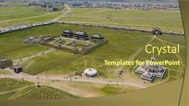  Presentation with mongol - Amazing slides having aerial-view-of-the-kharkhorin backdrop and a tawny brown colored foreground