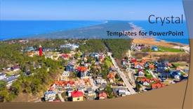  Presentation with aerial - PPT theme having aerial-view-of-the-krynica background and a light blue colored foreground
