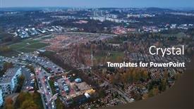  Presentation with cemetery - Beautiful slide set featuring aerial-view-of-the-lostowicki backdrop and a dark gray colored foreground