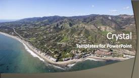  Presentation with california - Amazing PPT theme having aerial view of the malibu backdrop and a gray colored foreground