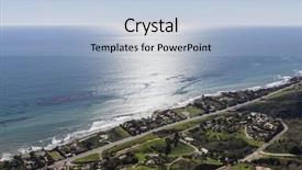  Presentation with city of chicago aerial view - Beautiful slide set featuring aerial view of the malibu backdrop and a light blue colored foreground