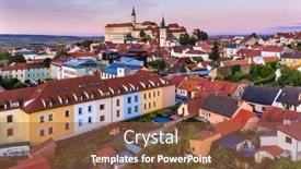  Presentation with dawn - Amazing slide set having aerial-view-of-the-mikulov backdrop and a tawny brown colored foreground