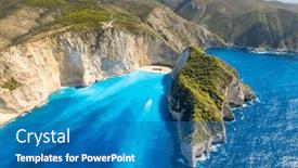  Presentation with aerial - Slides with aerial-view-of-the-navagio and a teal colored foreground