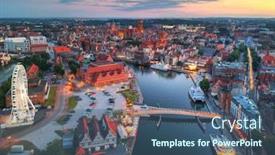  Presentation with architecture old - Slides having aerial-view-of-the-old background and a ocean colored foreground