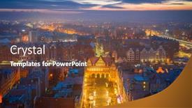  Presentation with dawn - Colorful PPT theme enhanced with aerial-view-of-the-old backdrop and a tawny brown colored foreground