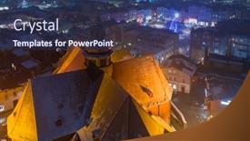  Presentation with city night - Audience pleasing slides consisting of aerial-view-of-the-old backdrop and a ocean colored foreground