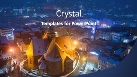  Presentation with city night - Slide set consisting of aerial-view-of-the-old background and a ocean colored foreground