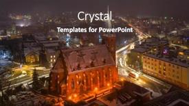  Presentation with night city - Presentation design having aerial-view-of-the-old background and a tawny brown colored foreground