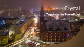  Presentation with city night - Presentation featuring aerial-view-of-the-old background and a tawny brown colored foreground
