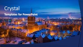  Presentation with poland - Presentation design consisting of aerial-view-of-the-old background and a teal colored foreground