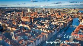  Presentation with architecture old - Amazing slide deck having aerial-view-of-the-old backdrop and a ocean colored foreground