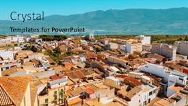  Presentation with community - Slides having aerial-view-of-the-old background and a cyan colored foreground