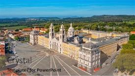  Presentation with castle - Presentation theme consisting of aerial-view-of-the-palace background and a  colored foreground
