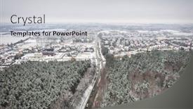  Presentation with pine forest - PPT theme enhanced with aerial-view-of-the-pine background and a light gray colored foreground