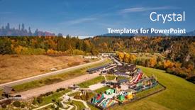  Presentation with poland - Presentation theme consisting of aerial-view-of-the-podhale background and a teal colored foreground