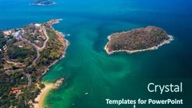  Presentation with sea - Cool new theme with aerial-view-of-the-polutted backdrop and a ocean colored foreground