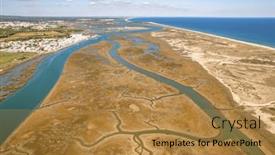  Presentation with national - Presentation theme having aerial-view-of-the-ria and a gold colored foreground