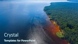  Presentation with water river - PPT layouts featuring aerial-view-of-the-river background and a ocean colored foreground