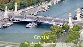  Presentation with paris - Amazing theme having aerial view of the river seine and the pont alexandre iii in paris backdrop and a tawny brown colored foreground
