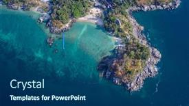  Presentation with paradise - Colorful slide deck enhanced with aerial-view-of-the-rocky backdrop and a ocean colored foreground