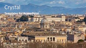  Presentation with architecture city - PPT theme having aerial-view-of-the-rome background and a teal colored foreground