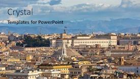  Presentation with architecture city - Slide set enhanced with aerial-view-of-the-rome background and a light blue colored foreground