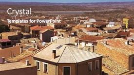  Presentation with aerial - PPT layouts enhanced with aerial-view-of-the-roofs background and a tawny brown colored foreground