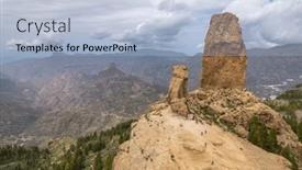  Presentation with volcanic rock - Presentation theme having aerial-view-of-the-roque and a light blue colored foreground