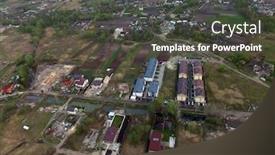  Presentation with morning sunrise - Beautiful PPT layouts featuring aerial-view-of-the-saburb backdrop and a dark gray colored foreground