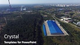  Presentation with drone - Cool new slide set with aerial-view-of-the-saburb backdrop and a black colored foreground