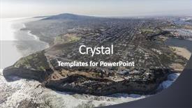  Presentation with neighborhood - Slide deck with aerial view of the san background and a gray colored foreground