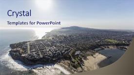  Presentation with los angeles - Presentation theme with aerial view of the san background and a lemonade colored foreground