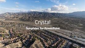  Presentation with freeway - Presentation design having aerial-view-of-the-santa background and a dark gray colored foreground