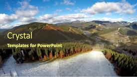  Presentation with ski - Amazing slides having aerial-view-of-the-ski backdrop and a tawny brown colored foreground