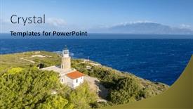  Presentation with zakynthos - PPT theme enhanced with aerial-view-of-the-skinari background and a light blue colored foreground