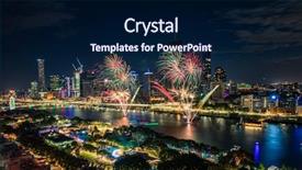  Presentation with fireworks - Slide deck with aerial view of the south background and a navy blue colored foreground