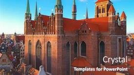  Presentation with poland - Slides having aerial-view-of-the-st background and a tawny brown colored foreground