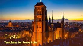  Presentation with aerial - PPT layouts featuring aerial-view-of-the-st background and a tawny brown colored foreground