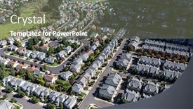  Presentation with usa - Colorful PPT theme enhanced with aerial-view-of-the-suburban backdrop and a gray colored foreground