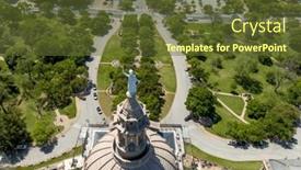  Presentation with austin texas - Presentation theme having aerial-view-of-the-texas background and a tawny brown colored foreground