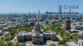  Presentation with austin texas - Slide set with aerial-view-of-the-texas background and a light blue colored foreground